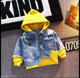 Denim jkt with yellow fleece Jackets & Coats