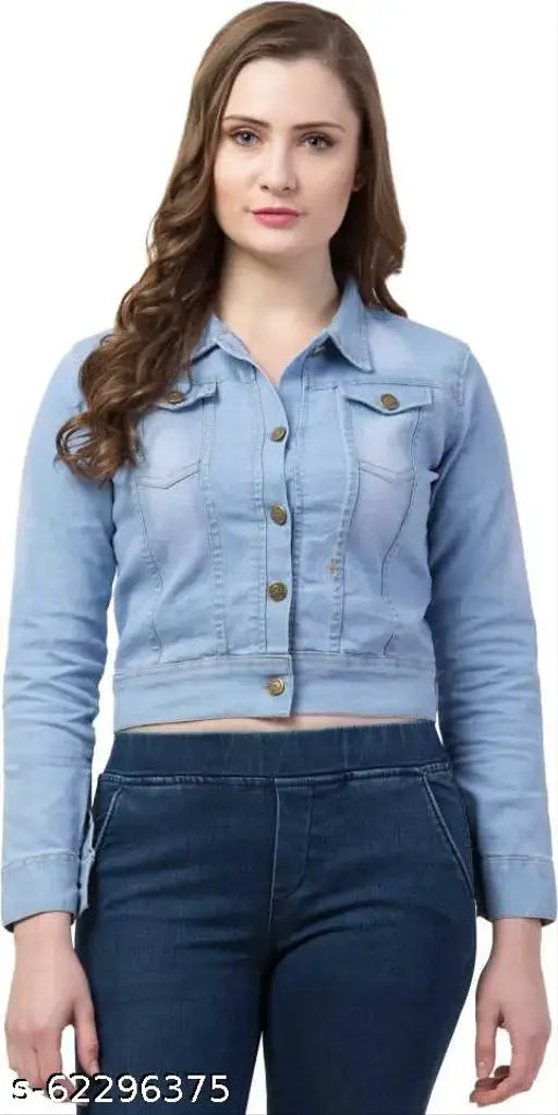 Full Sleeve Washed Women LIGHT BLUE Jacket 2