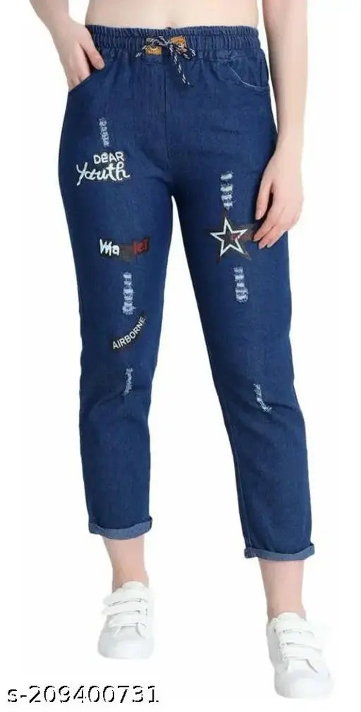 FANCY STAR PRINT JOGGER -- DARK