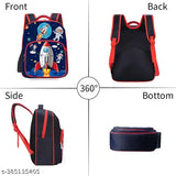 Polyester 26 L School Backpack With Pencil School Bag Class 1 to 8 Daypack(BK_Blue_Rocket_Launcher_24)