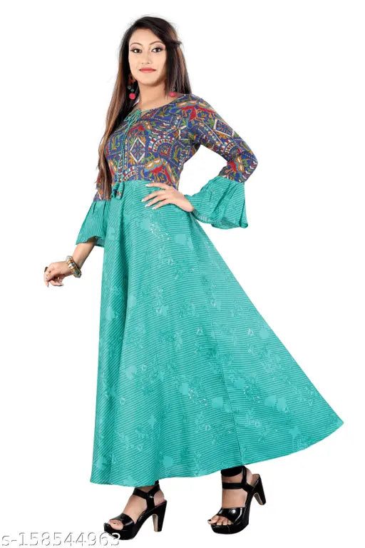 PRINTED DESIGNER GOWN KURTI