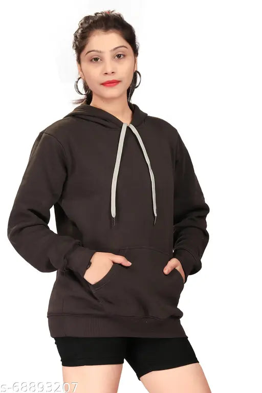 FLYING FIGER Hoodies for Women’s | Cotton Fleece Sweatshirt with Cap and Kangaroo Pocket | Hooded Winter wear | Tees for Light Warm Regular Fit | Stylish T-Shirt | Ideal for Girls and Women