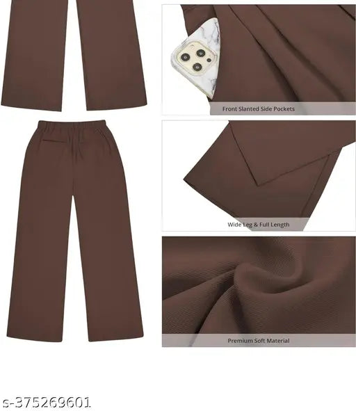 Brown Women Comfy formal Trouser