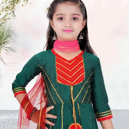 Hayat Fashion Girl's Read to wear Kurta Pant & Dupatta set