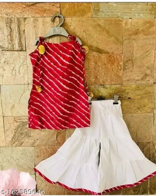 Lehariya Print Kurti-Sharara