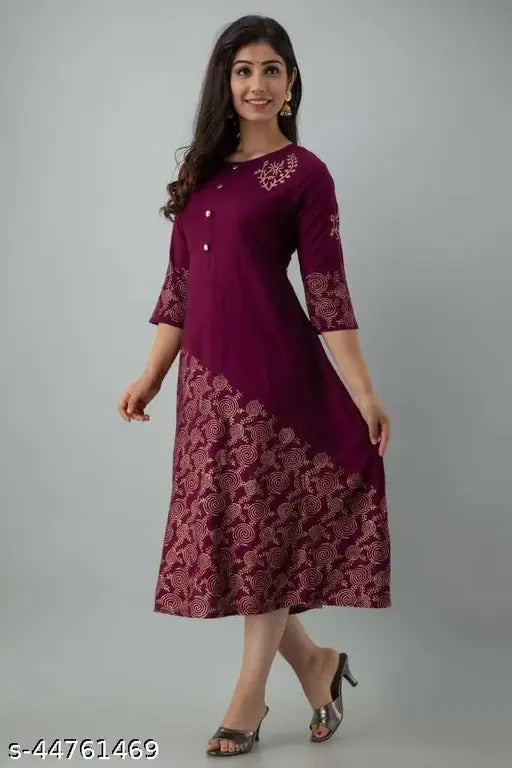 Trendy Long Flared Anarkali Kurta for Women and Girls