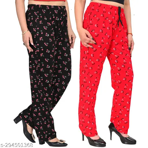 SK WARDROBE: WOMEN'S/GIRLS COTTON PYJAMA / LOWER / BEAUTIFUL DESIGNS WITH MULTICOLOR / STYLISH DESIGNER PAJAMA/LOWER