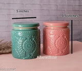 Allcreations Ceramic Jar 900ml Green and Pink