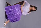 Women tie dye cotton lurex flared gown