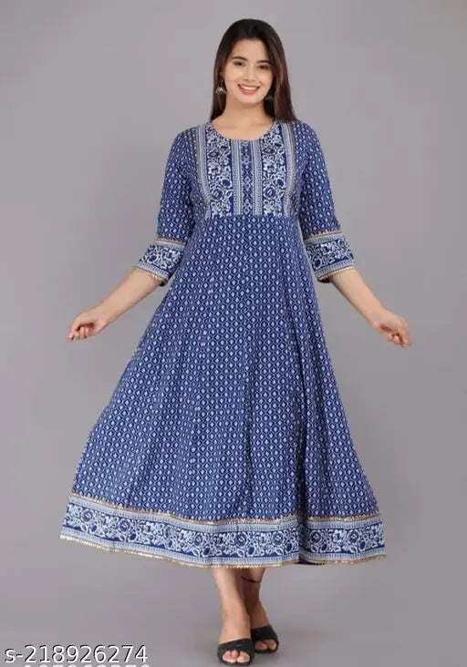 SUPER HIT ROYAL BLUE PRINTED KURTIS