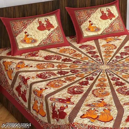 Pure cotton 90*100 (Double) Queen Size Bedsheet