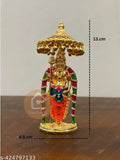 Yaa Catchy Lord Murugan & Vel to your Car Dashboard Golden Idol with crystal stones pooja & Office Hindu God Kartikeya ensuring a blessed and protected journey. (Small Vel & Umbrella Murugan)