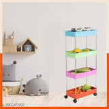 ELIGHTWAY MART Vegetable Kitchen Trolley Plastic ( Shelve-4/MULTY )