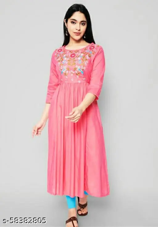 Women Embroidered A-line Kurta