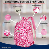 Zerus Hello Kitty Printed Pink School Bag for Girls 18 inch Backpack for Women 4 compartments Water Resistant Stylish and Trendy College Backpacks for Girls