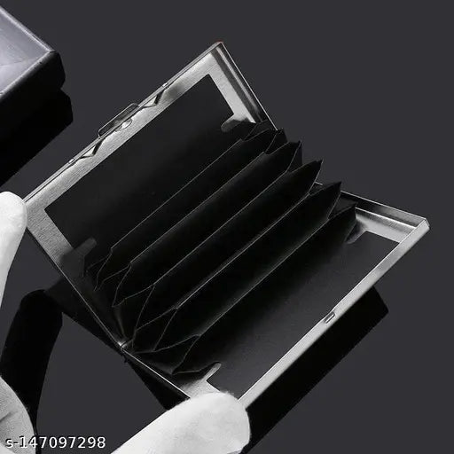 High-End Business Stainless Steel Male Card Holder Multi-Card Portable Case Ultra-Thin Anti-Theft Swipe Small