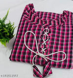 Beautiful Pink Check Woolen Kurta for Woman & Girls