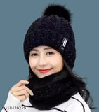 QTSY POMPOM CAP FOR WOMEN AND GIRLS