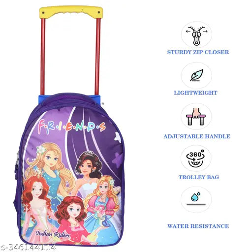 Indian Riders BARBEE GORGEOUS girl School Kids Trolly Bag - (16 Inches)- Queen ( 30 L) Waterproof Trolley (PURPLE COLOUR, 30 L)