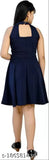 Girls Pretty Trendy Latest Stylish Fashionable Fancy Casual/Partywear Knee Length Sleeveless Fit And Flare Solid Navy Blue Midi With One Face Mask Cotton Blend Frocks & Blend 7-8 Years, 8-9 Years, 9-10 Years, 10-11 Years, 11-12 Years & 12-13 Years