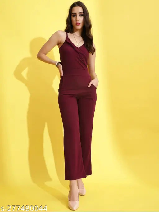 Womens Stylish Lycra Dyed Jumpsuit