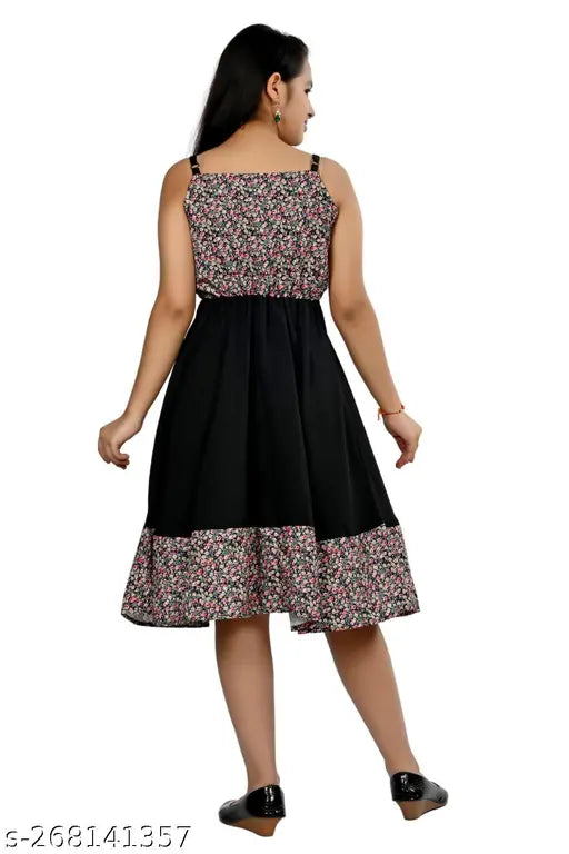 Girl Fit And Flare Dress | 7-8 Years Girl Short Dress|8-9 Years Printed Dress | 9-10 Years Girls Casual Dress | 10-11 Years Girl Sleeveless Dress | 11-12 Years Regular Use Dress | 12-13 Years Fancy Dress