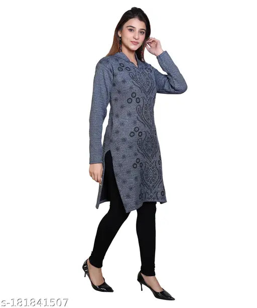 Dripfit Women Woolen Kurta | Straight woolen Kurti for winter wear