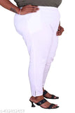 Fashion Zest Plus Sizes Cotton Lycra White Pants