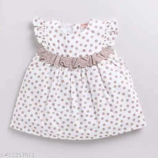 Snuggly Monkey White Polka Dot Frock with Hairband