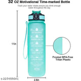 Unbreakable Silicone Water Bottle 1 Litre with Motivational Time Marker, Durable BPA Free Non-Toxic Bottle for Office, Gym | Detoxing eBook Included | Multicolour