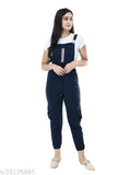 Stylish Graceful Classy Elegant Women Trending Stylish Latest Fashionable Full Length Striped Fabulous Navy Jumpsuits S-28, M-30, L-32 & XL-34