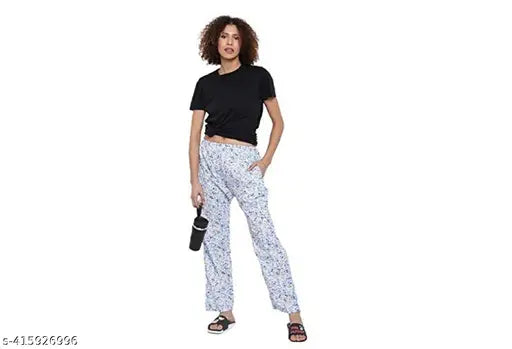 Invata Womens Track Pant Lower Fully Stretchable Safi pajama Cotton Printed Payjama/Lounge Wear –Soft Cotton Night Wear/Pyjama for Women(Pack of 4 Pcs),Prints May Vary (Assorted Pyjama) Multicolor