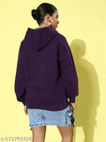 Womens Purple Oversized Hooded Sweatshirt