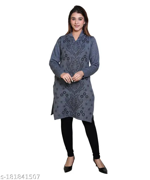 Dripfit Women Woolen Kurta | Straight woolen Kurti for winter wear