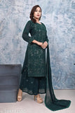 Women's Georgette Straight Embroidered Kurti with Sharara And Dupttawork