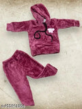 Soft & Fuzzy Baby Hoodie and Pant Set – Cozy Plush Winter Outfit for Kids"