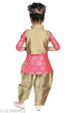 Hariyal Creation Kids Party/Festive Pink Designer Embroidery Patiala Suit For Girls