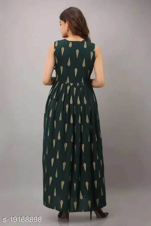 JD PRINTED DARK GREEN Kurtis