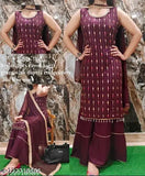 """"Women's Kurti Sharara\garara And Wine""""Dupatta Set""""