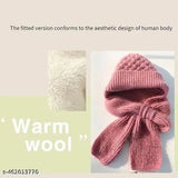 Winter Cap for Women Woolen Cap with Mufflers for Women, 2 in 1 winter scarf Knitted Woolen Muffler for Women & Girls Muffler Woolen Cap, Stylish Woolen Caps for Women Winter Wear Scarf Multicolor