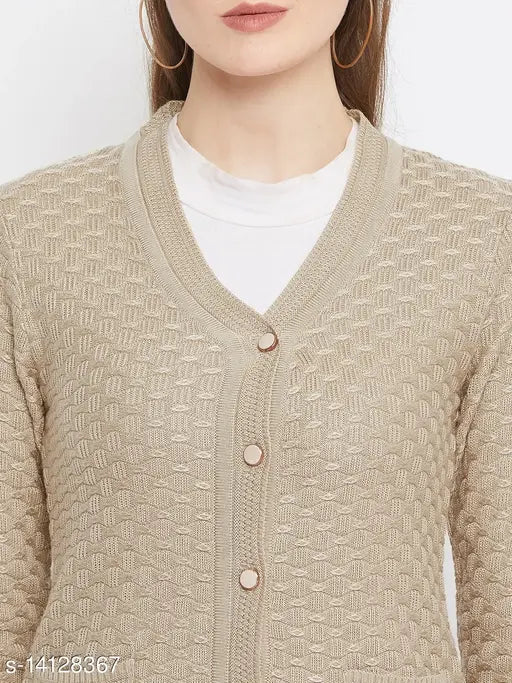 Zigo Beige Regular Cardigan Sweater