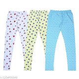 Ayvina Girls Cotton Printed pyjama(Pack of 3)