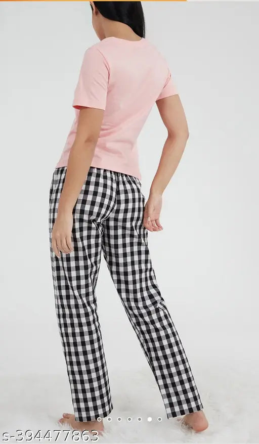 Women's Cotton Checkered Pajama Pack of 1