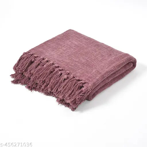 HomewayTex 100% Cotton Suva Slub Throw, Sofa Throw,Bed Throw and Blanket Elc. Size:-125X150 CMS OR 50X60 INCH , Colour:- Maroon