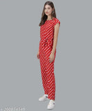 Vivient Women Red Polka Printed Jumpsuite