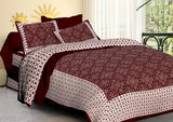 Cotton double bedsheet with 2 pillow covers