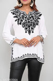 Lucknow Chikankari Kurta Top Blouse Short Kurtis in Hand Embroidered for Women, Woman White Top I Women Embroidery top I Women cotton Top I Woman kurti I Woman cotton kurti I woman embroidery kurti I kurties