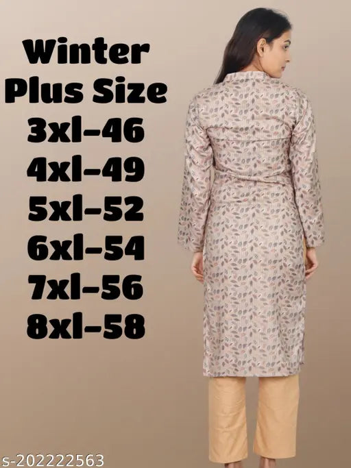 Plus Size Winter Wear Kurti for Women(Size- 3XL,4XL,5XL,6XL,7XL,8XL)