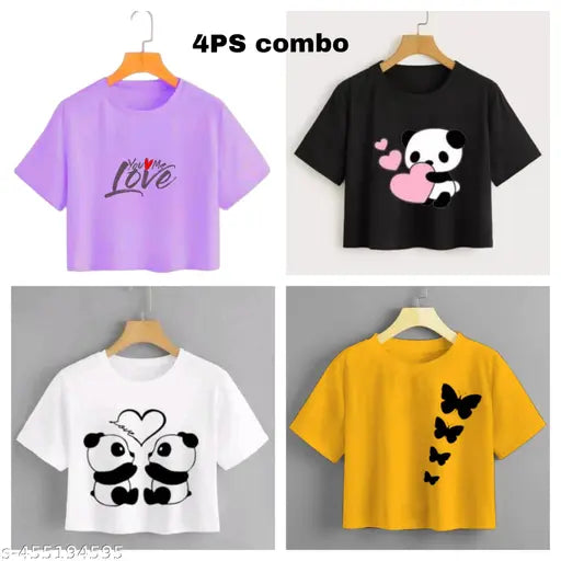 Trendy crop t-shirts 4 PS combo combo