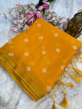 Chiffon Bandhani Hand Dye Saree